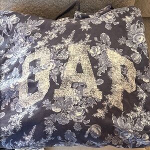 LoveShackFancy Floral Hoodie - Navy and Cream